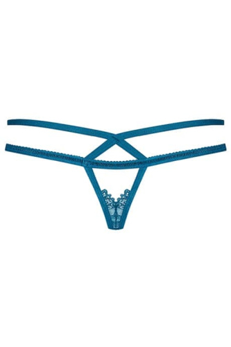 Obsessive 838-THO-6 - кружевные стринги с тесемками, L/XL (голубой)