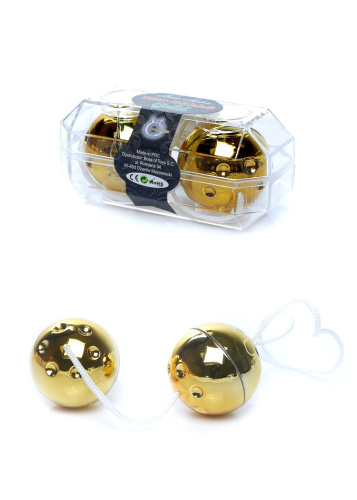 Duo-Balls Gold - Вагинальные шарики, 3,5 см (золотой)