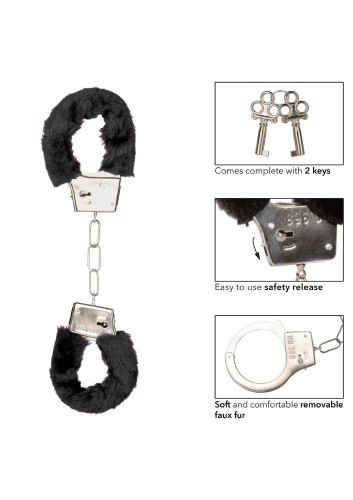 CalExotics Furry Cuffs - Наручники (чёрные)