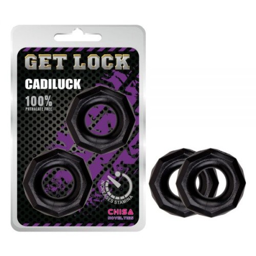 Get Lock Cadiluck Black - Набор эрекционных колец, 2 шт (черный)