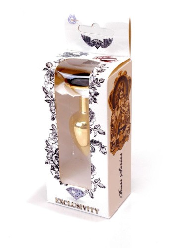Металлическая анальная пробка с кристаллом Boss Jewellery Gold PLUG