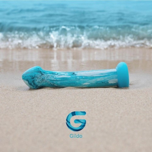 Gildo - Ocean Ripple Glass Dildo - Стеклянный фаллоимитатор, 17,6 см (голубой)