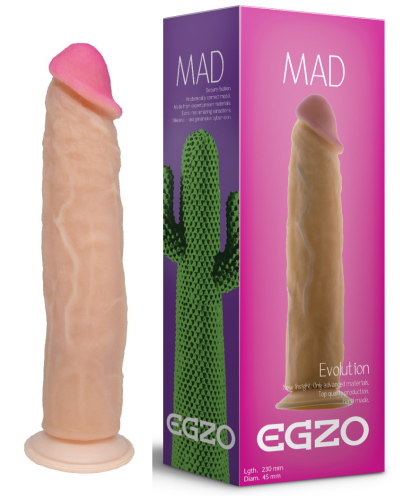 Фаллоимитатор на присоске Egzo G1340 23х4,5 см.