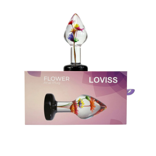 Анальная пробка Loviss Helichrysum с настоящим бессмертником внутри