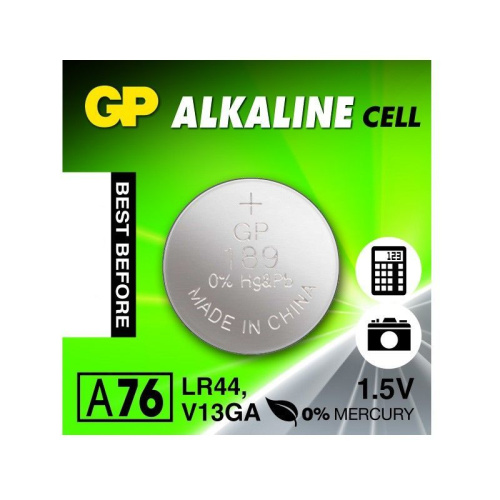 GP - Алкалиновая батарейка LR44 (A76, V13GA, 1.5V), 1 шт