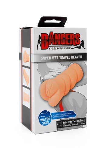 Bangers Super Wet Travel Beaver - реалистичный мастурбатор 13,5х1см (телесный)