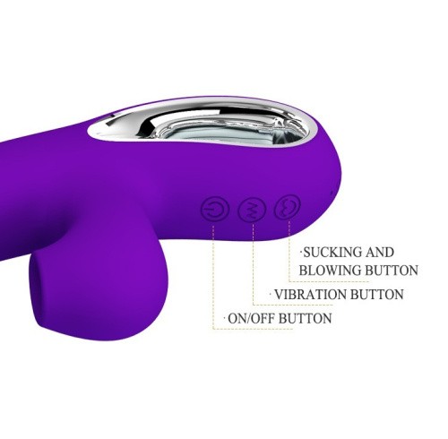 Pretty Love Jersey Clitoral Massager - вибратор кролик с вакуумным стимулятором клитора, 21.8х3.6 см (фиолетовый)