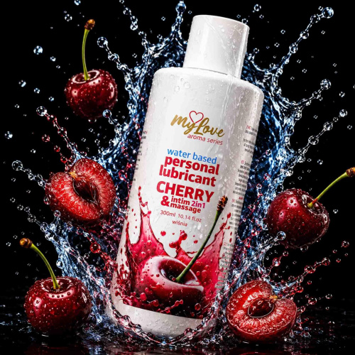 2в1 лубрикант и массажный гель - MyLove Aroma Series Intim&Massage Cherry, 300 мл