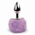 FeelzToys Bunny Tails Butt Plug - Анальная пробка с пушистым хвостиком, 7х2.5 см (фиолетовая)
