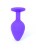 Boss Jewellery Purple Silicon Plug Medium Red Diamond - Анальная пробка с кристаллом, 8х3.5 см (фиолетовый с красным)