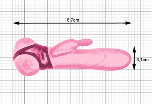 Adrien Lastic Mini Bonnie вибратор кролик с вращением ствола и 10 режимами вибрации, 18.4х3.1 см