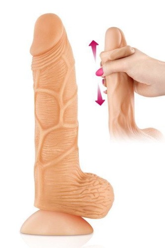 Real Body Real Brad - фаллоимитатор с подвижной крайней плотью, 15,5х4,5 см.