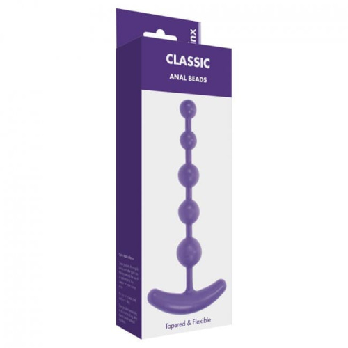 Kinx Classic Anal Beads Purple - анальна ялинка, 16х2.5 см (фіолетовий) - купити в Києві, Україні