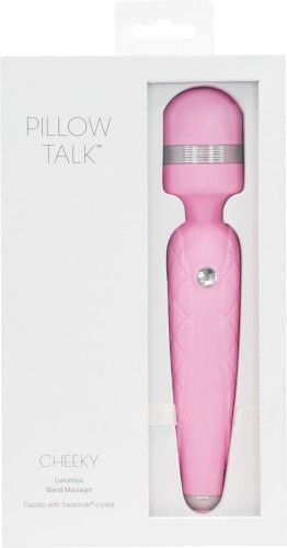 Pillow Talk Cheeky Pink- Вибратор-микрофон с кристаллом Swarovsky, 20,6х3,9 см. (розовый)