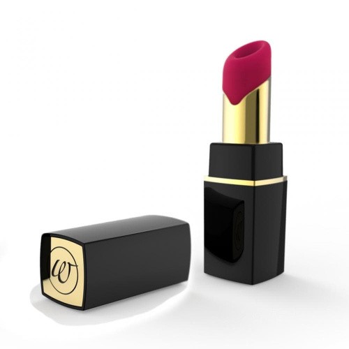Womanizer 2Gо - Вакуумный стимулятор клитора в виде помады, 13х3.5 см  (черный с золотым)