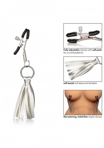 CalExotics Playful Tassels Nipple Clamps зажимы для сосков с кисточками (золотистый)