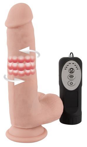 Medical Silicone Rotating Vibrator - Реалистичный вибратор с вращением, 20х4.4 см