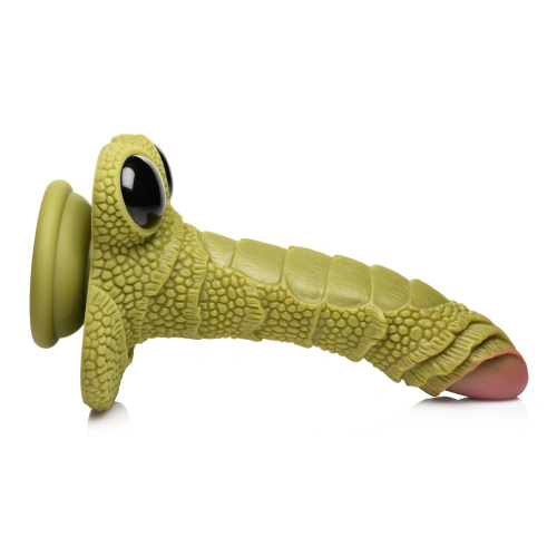 Creature Cocks Swamp Monster Green Scaly Silicone Dildo - фантазийный фаллоимитатор, 23.9х5 см (зелёный)