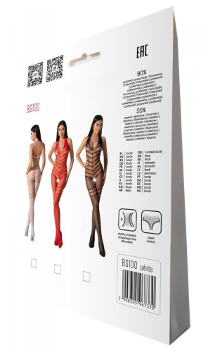 Бодистокинг с плетением на животике Passion BS100, One Size