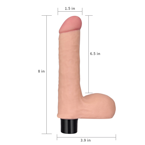 Real Softee Vibrator With Balls Flesh 8
