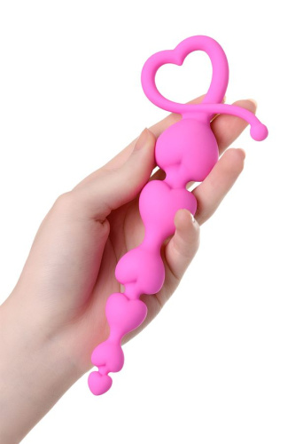 ToDo By Toyfa Sweety - силиконовая анальная цепочка, 14х3.1 см (розовый)