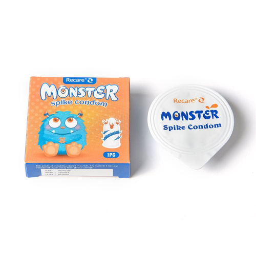 Насадка на член Recare Blue Monster Spike Condom (с усиками и спиралью шипов)