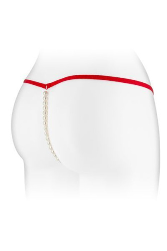 Fashion Secret Venusina Red - Трусики-стринги с жемчужной ниткой, S-L (красные)
