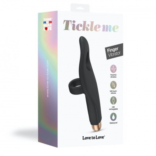 Love To Love Tickle me Black Onyx - вібратор на палець, що перезаряджається, 13,5х1,3 см (чорний) - купити в Києві, Україні