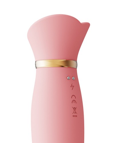 Zalo Rose Rabbit Thruster Strawberry Pink - Потужний пульсатор з ніжним дизайном, 25х3.6 см (рожевий) - купити в Києві, Україні