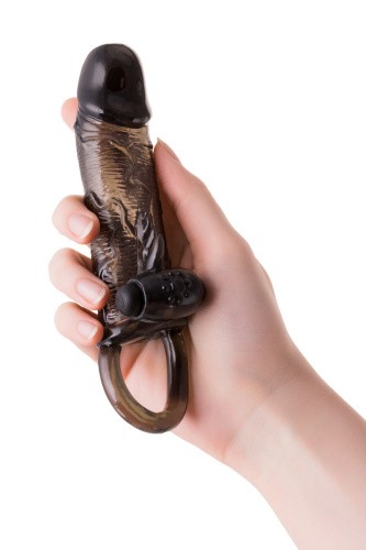 Toyfa XLover - Насадка для увеличения размера с кольцом и вибрацией, 14.5х3 см