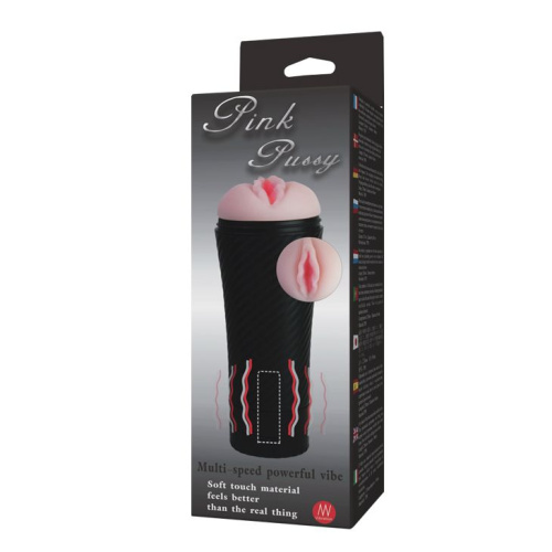Baile Pink Pussy Masturbator Cup - Мастурбатор с вибрацией, 23х8.6 см