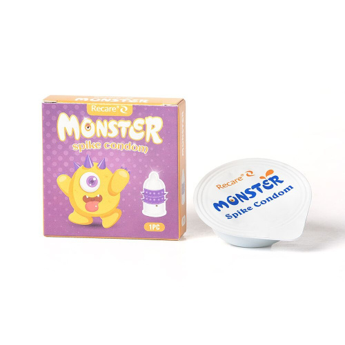 Насадка на член Recare Yellow Monster Spike Condom (с рядами пупырышков и шипов)