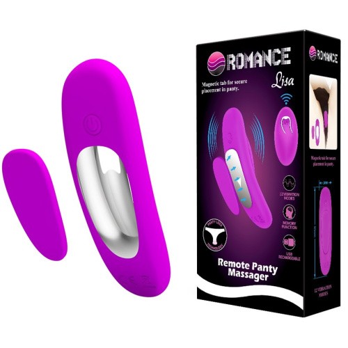 LyBaile Romance Lisa Remote Panty Massager Purple - Вібровкладка в трусики, 9.5х3 см (фіолетовий) - купити в Києві, Україні