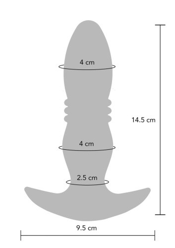TOYJOY Thrusting Vibr Plug - Анальная вибропробка, 15,5 см (синий)