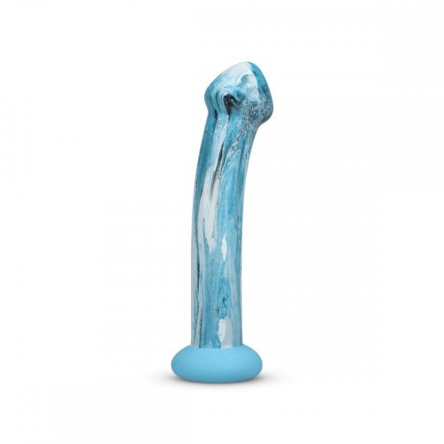 Gildo - Ocean Ripple Glass Dildo - Стеклянный фаллоимитатор, 17,6 см (голубой)