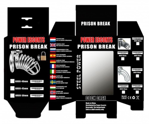 Prison BReak metal medium with lock - Пояс верности, 4,5 см (серебристый)