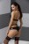 Passion Exclusive - Navel Set - Комплект білизни з елементами під латекс, S/M (чорний) - купити в Києві, Україні
