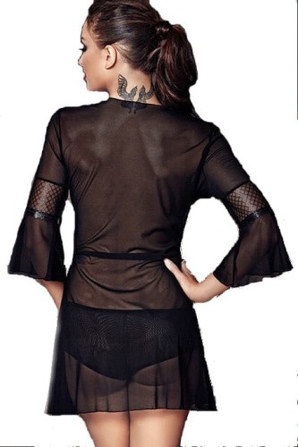 Anais Camelie - эротический пеньюар на завязках, M (чёрный)