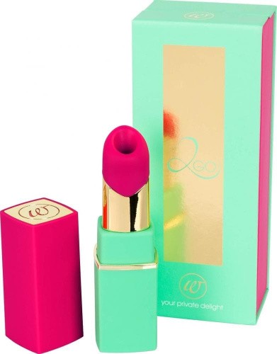 Womanizer 2Gо - Вакуумный стимулятор клитора в виде помады, 13х3.5 см (розовый с зелёным)