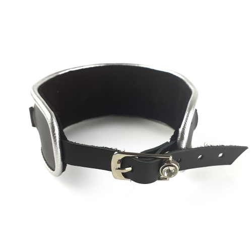 Art of Sex - Collar Ring - Нашийник з натуральної шкіри зі стразами та кільцем, від 30 до 40 см - купити в Києві, Україні