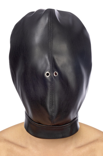 Fetish Tentation Closed BDSM hood in leatherette - Капюшон для БДСМ