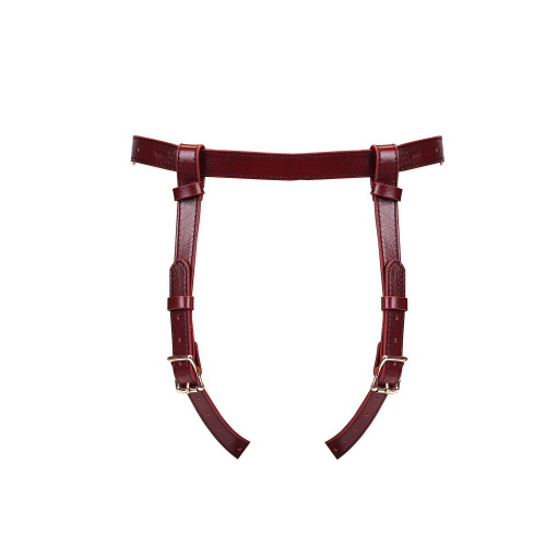 Шкіряні трусики для страпона Liebe Seele Wine Red Strap on Harness, універсальний розмір - купити в Україні | Секс шоп SEX-SHOP.ua
