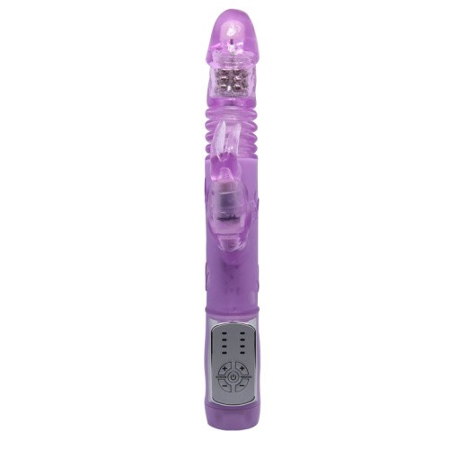 Deluxe Dream Lover Vibrator Purple With Bunny - вибратор кролик с вращением, толчками и вибрацией, 26х3 см