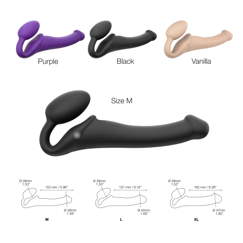 Безремневой страпон Strap-On-Me Vibrating M, 18 см