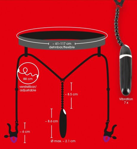 Зажимы для половых губ с вибропулей Bad Kitty Spreader String