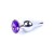 Boss Jewellery Silver Butt Plug Purple - Анальная пробка с кристаллом, 9,3х3 см (фиолетовый)