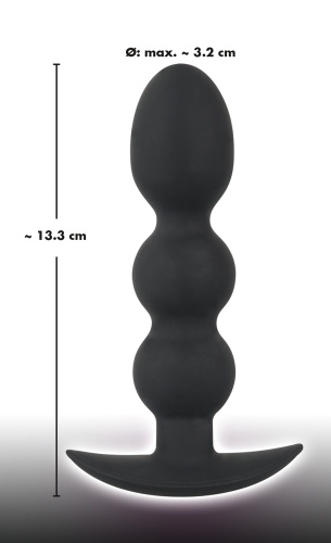 Orion Black Velvets Heavy Beads - Анальна пробка, 13,3х3,2 см (чорний) - купити в Києві, Україні