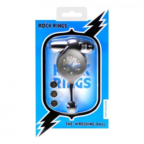 Rock Rings The Wrecking Ball Black - виброкольцо с шариком, 12х2.8 см (черный)
