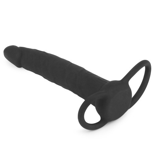 Silicone Fantasy Double Prober Black - Насадка для двойного проникновения, 15 см (черный)