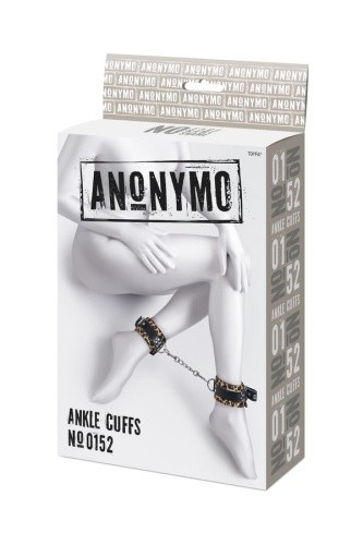 Anonymo Handcuffs PU leather - фиксаторы для ног, (леопардовый)